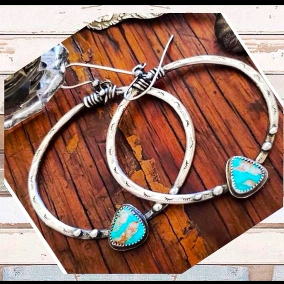 Jewelry - Last Pair 💥New!! .925 Silver Turquoise Drop Earrings!